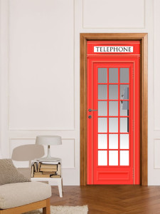 93404046 Наклейка на дверь «Красная телефонная будка», 80х200 см STLM-0545766 МЕЧТАТЕЛЬ ДИЗАЙН