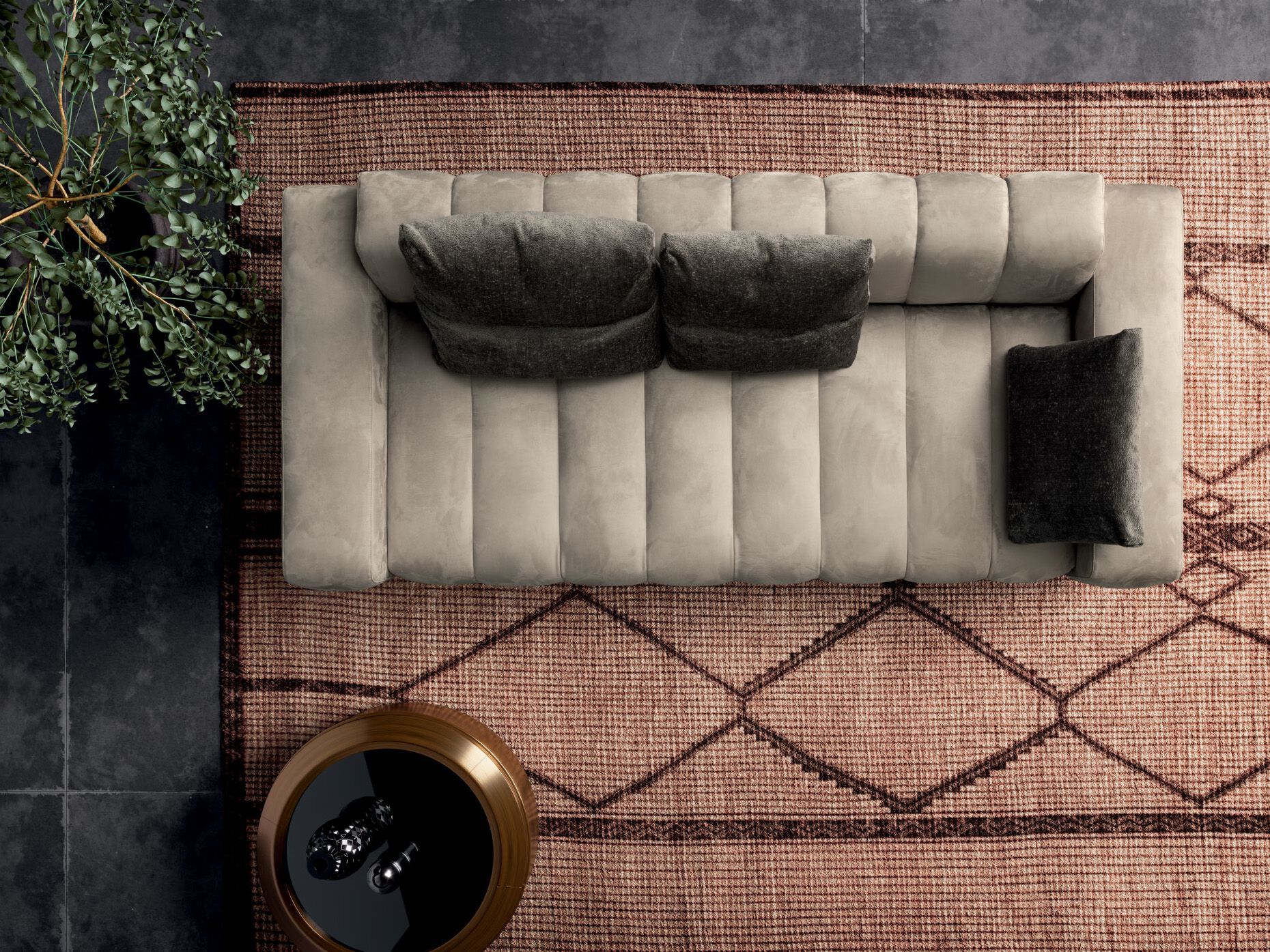 Кожаный линейный диван VALENTINI Брандо ARCH-00022233