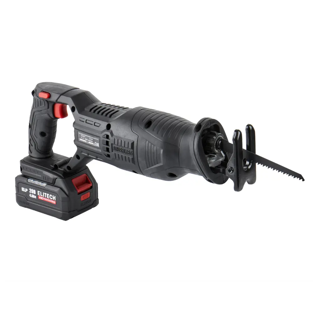 Пила сабельная аккумуляторная Elitech HD SSC 2028BL, 20 В Li-Ion 4 Ач STLM-2056145 - Вид №5