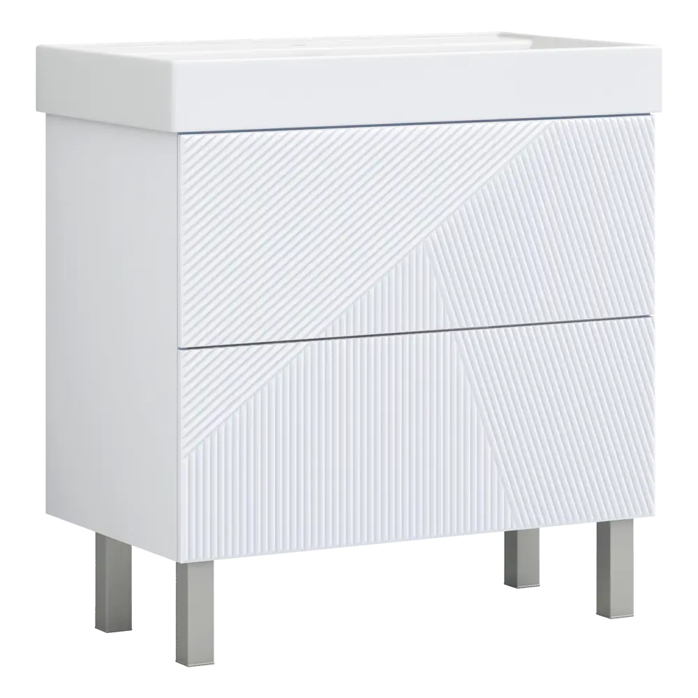 Тумба под раковину напольная Vigo Unik 80 см цвет белый STLM-2035210 - Вид №1