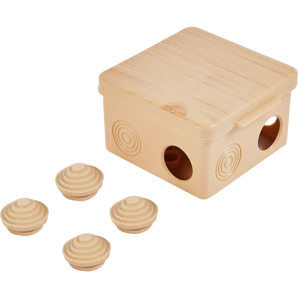 Распределительная коробка открытая TDM 80x80x50 мм 7 вводов IP54 цвет сосна STLM-2004527 - Вид №1