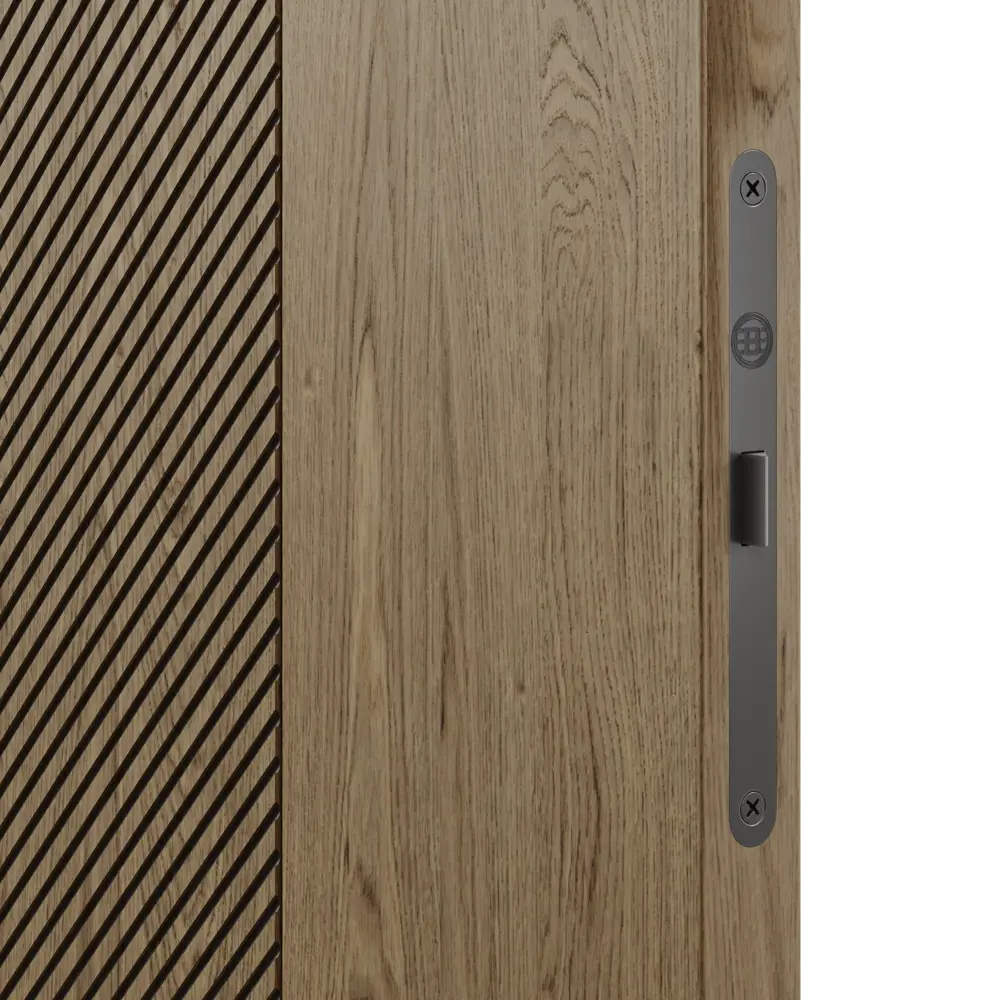 Дверь межкомнатная глухая с замком и петлями в комплекте Синди 60x200 см шпон цвет орех 89385992 STLM-2004231 Santreyd  - Вид №4