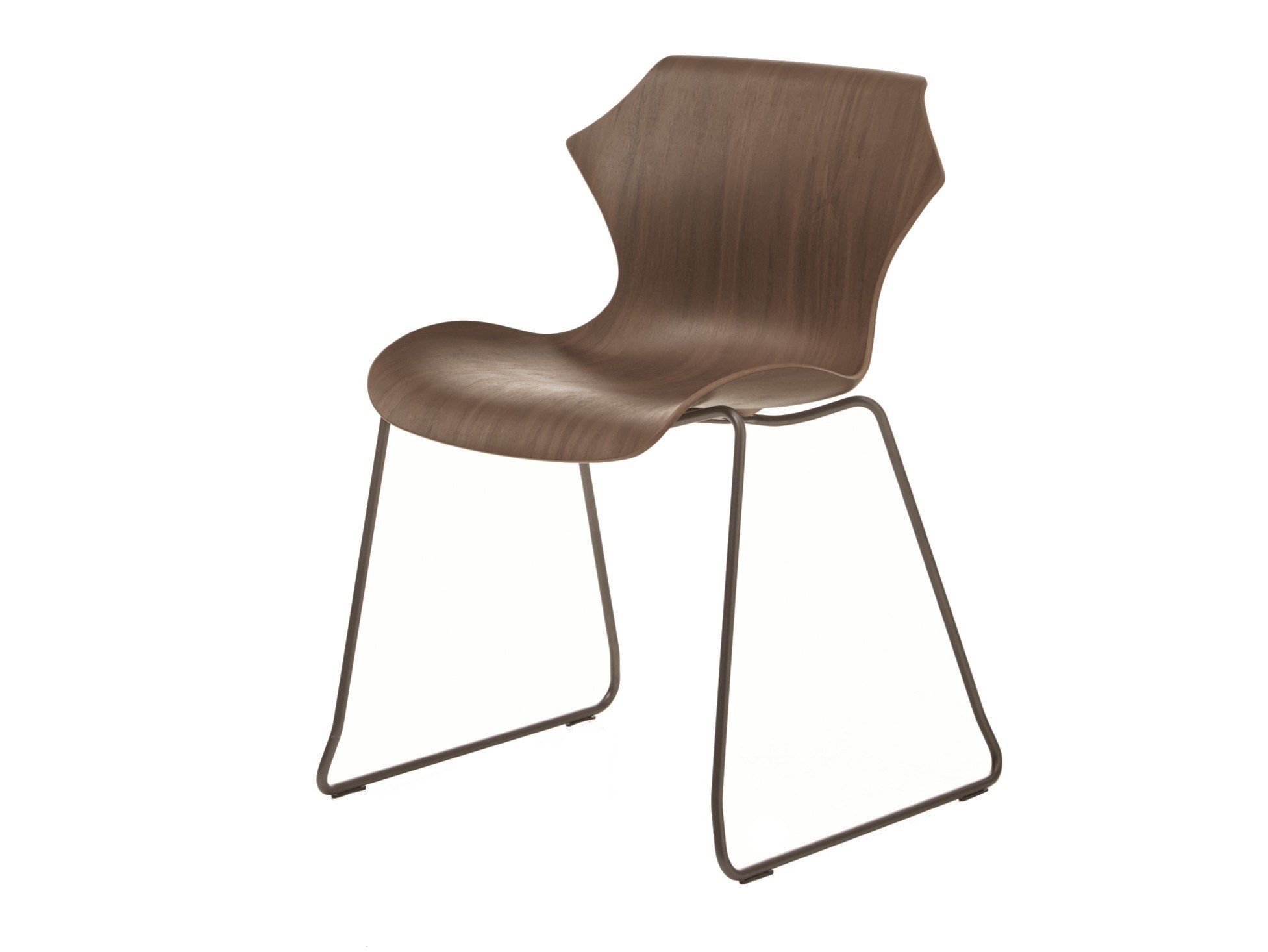 Штабелируемый стул из стали и дерева BassamFellows Лепесток ARCH-00152038