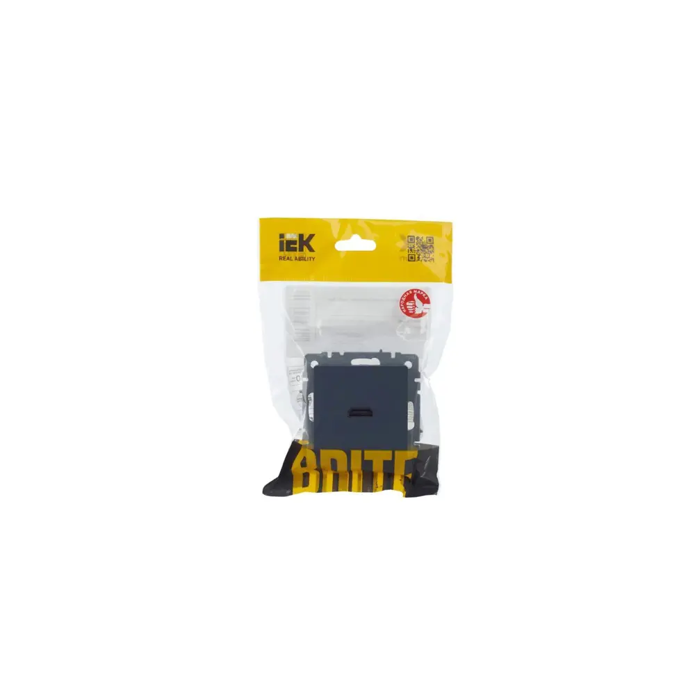 Розетка HDMI встраиваемая IEK Brite без заземления цвет маренго 89361860 STLM-2016272 - Вид №3