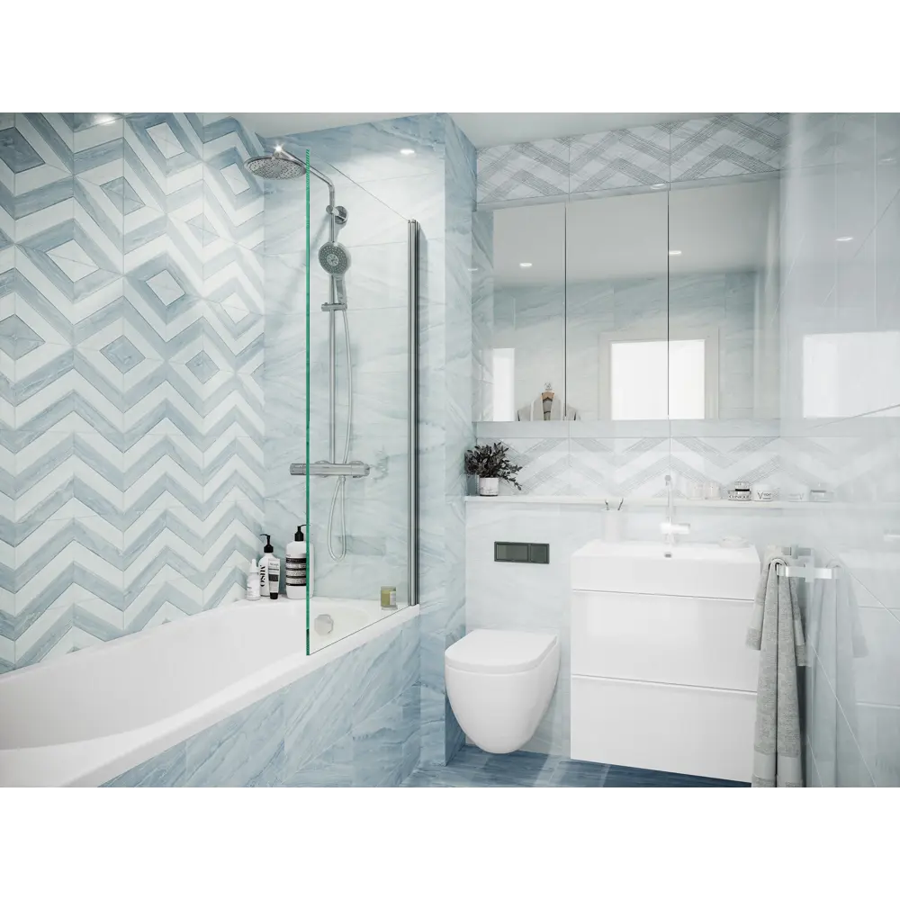 Плитка настенная Ars 40x27 см 1.08 м² мрамор цвет бело-голубой Santreyd STLM-2169407 - Вид №5