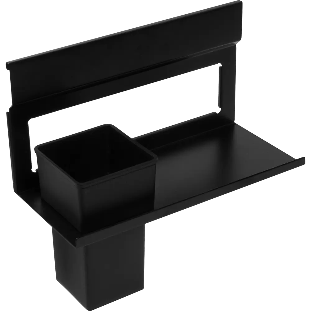 Стакан для зубных щеток Swensa Lund для рейлинга с полкой металл пластик цвет черный STLM-2063095