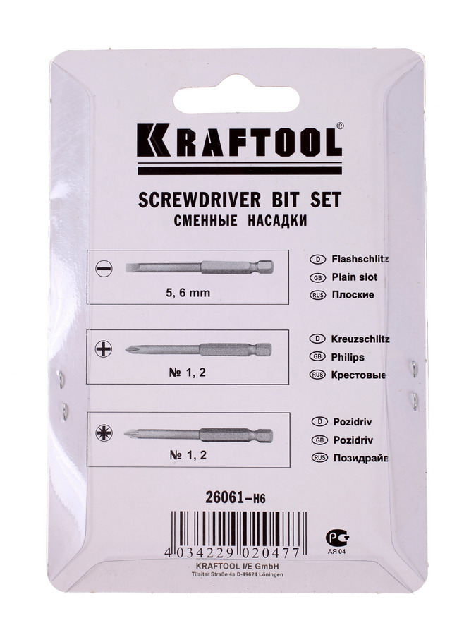 Набор бит KRAFTOOL 26061-H6 6615677 STDN-0051205 - Вид №1