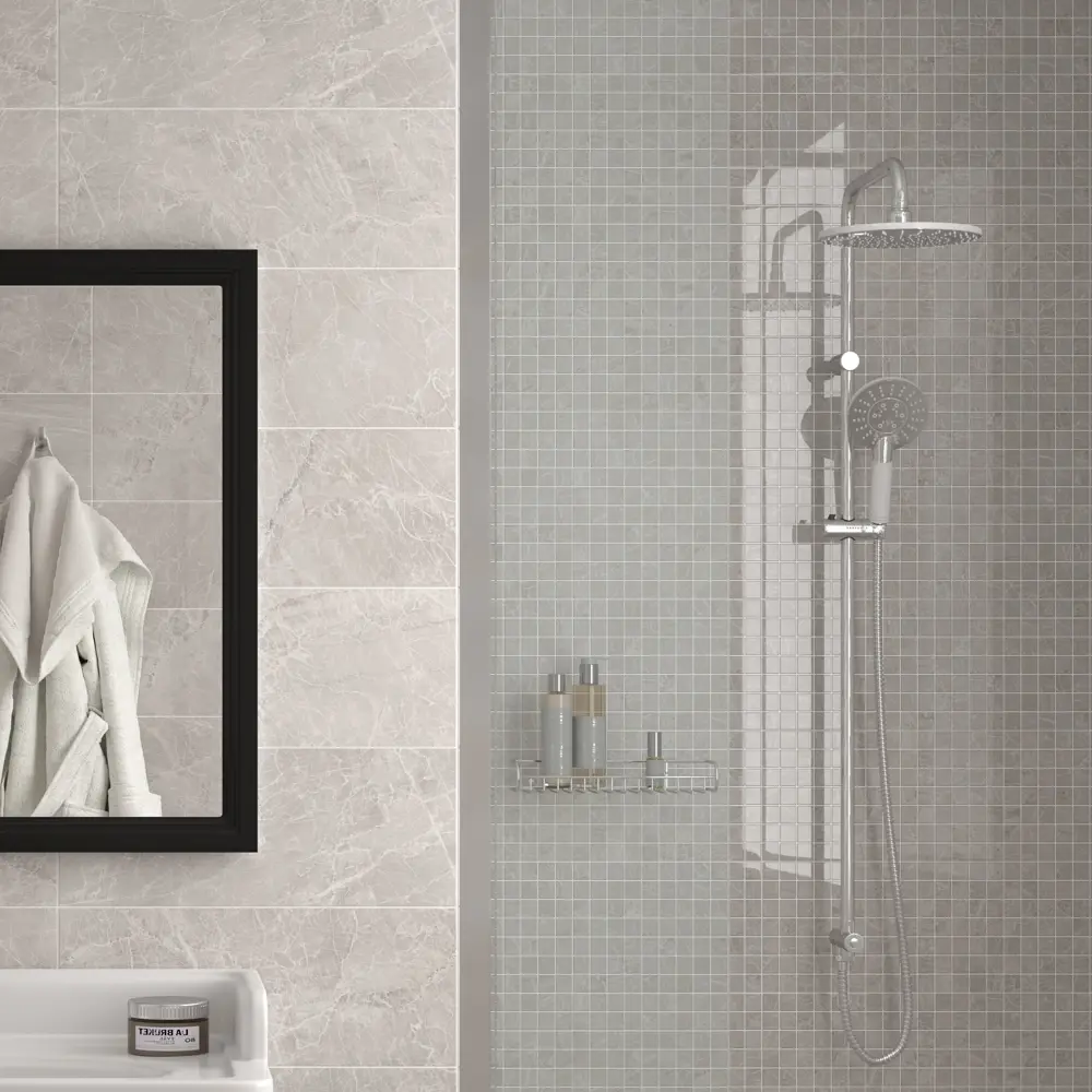 Мозаика настенная Kerama Marazzi Феррара 20x50 см глянцевая цвет серый STLM-2168287