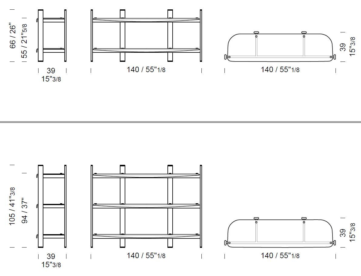 Отдельно стоящий книжный шкаф из металла и стекла Borzalino PETRA ARCH-00103714 - Вид №21