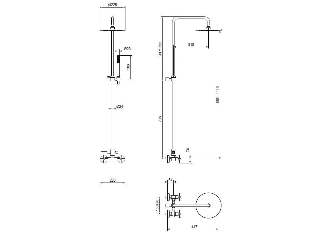 Хромированная латунная душевая колонна Bugnatese Rodos ARCH-00077656 - Вид №2
