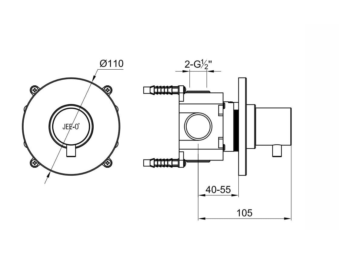 Термостатическая душевая колонна из нержавеющей стали с ручным душем JEE-O Slimline ARCH-00108215 - Вид №9