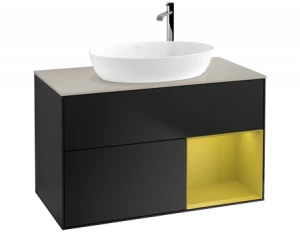 Villeroy&Boch Тумба под раковину Прямоугольная версия F903HEPD Finion Black Matt Lacquer