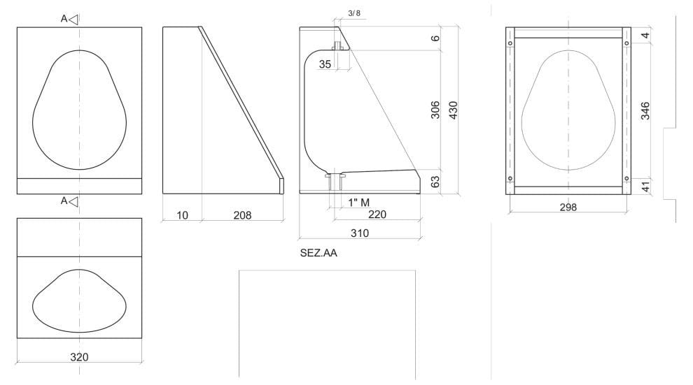 Подвесной писсуар из нержавеющей стали Thermomat 2050 ARCH-00039443 - Вид №2