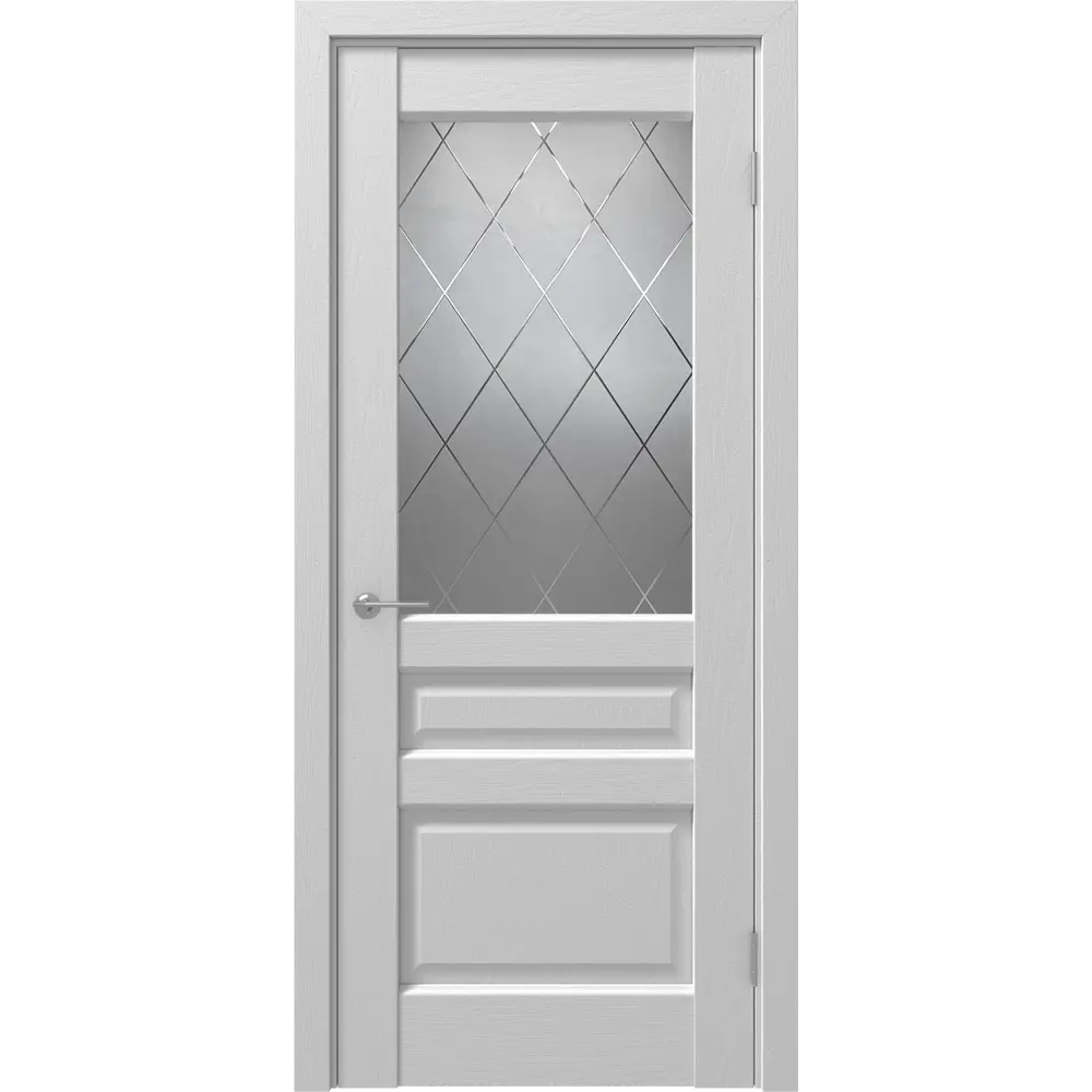 Комплект двери Artens Магнолия со стеклом 80x200 см ПВХ белый с добором 100 мм STLM-2172637