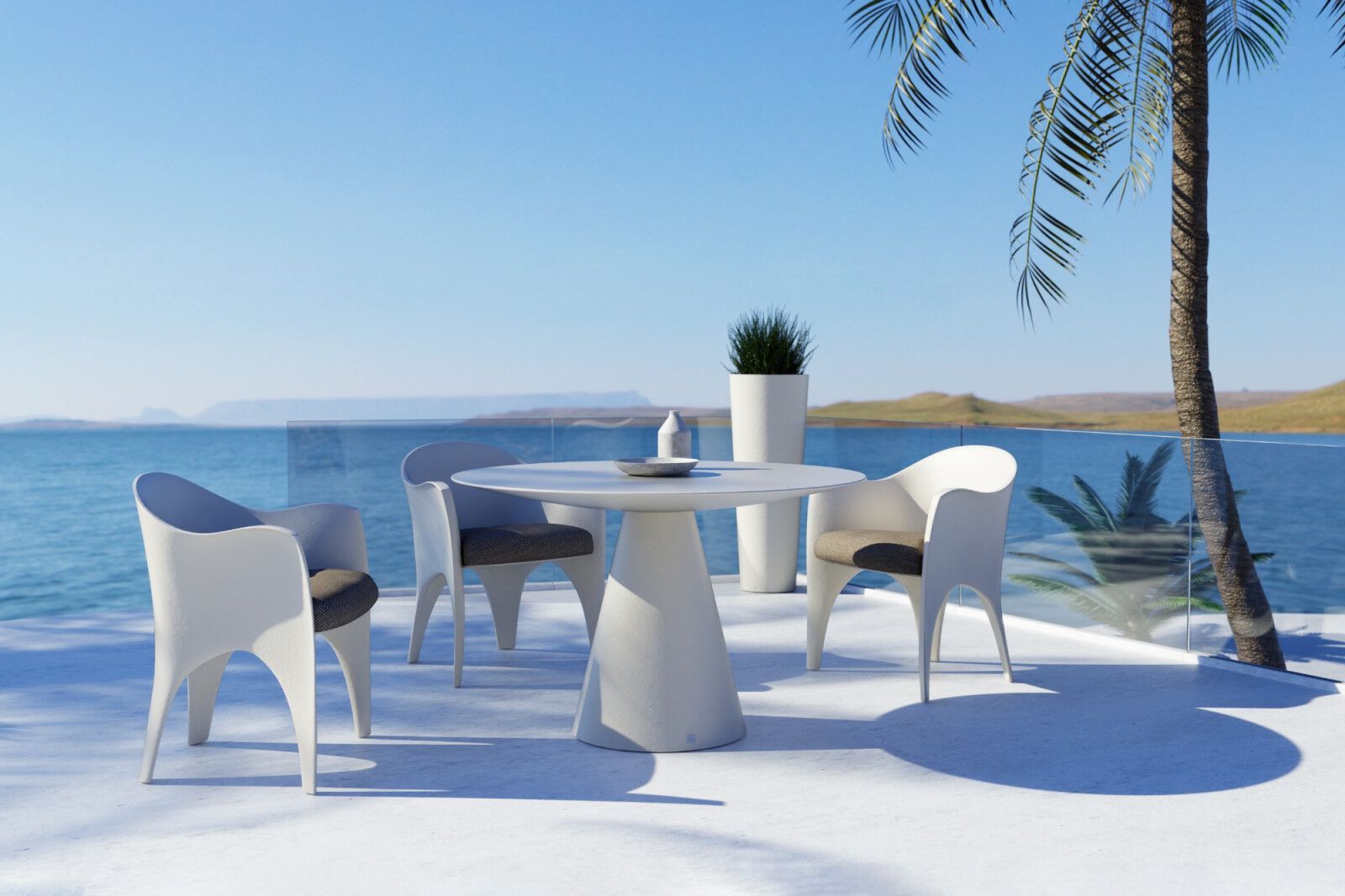 Круглый стол из стекловолокна GANSK океан ARCH-00102457 - Вид №3