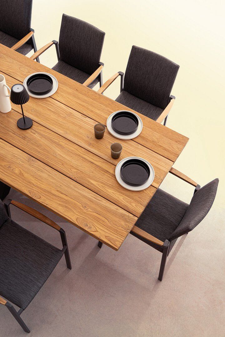 Прямоугольный стол из тикового дерева и алюминия BIZZOTTO RAMSEY ARCH-00026662 - Вид №2