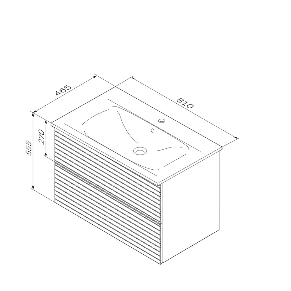 AM.PM Struktura — подвесная тумба под раковину 80 см в цвете графит 86746450 STLM-0071206 - Вид №12