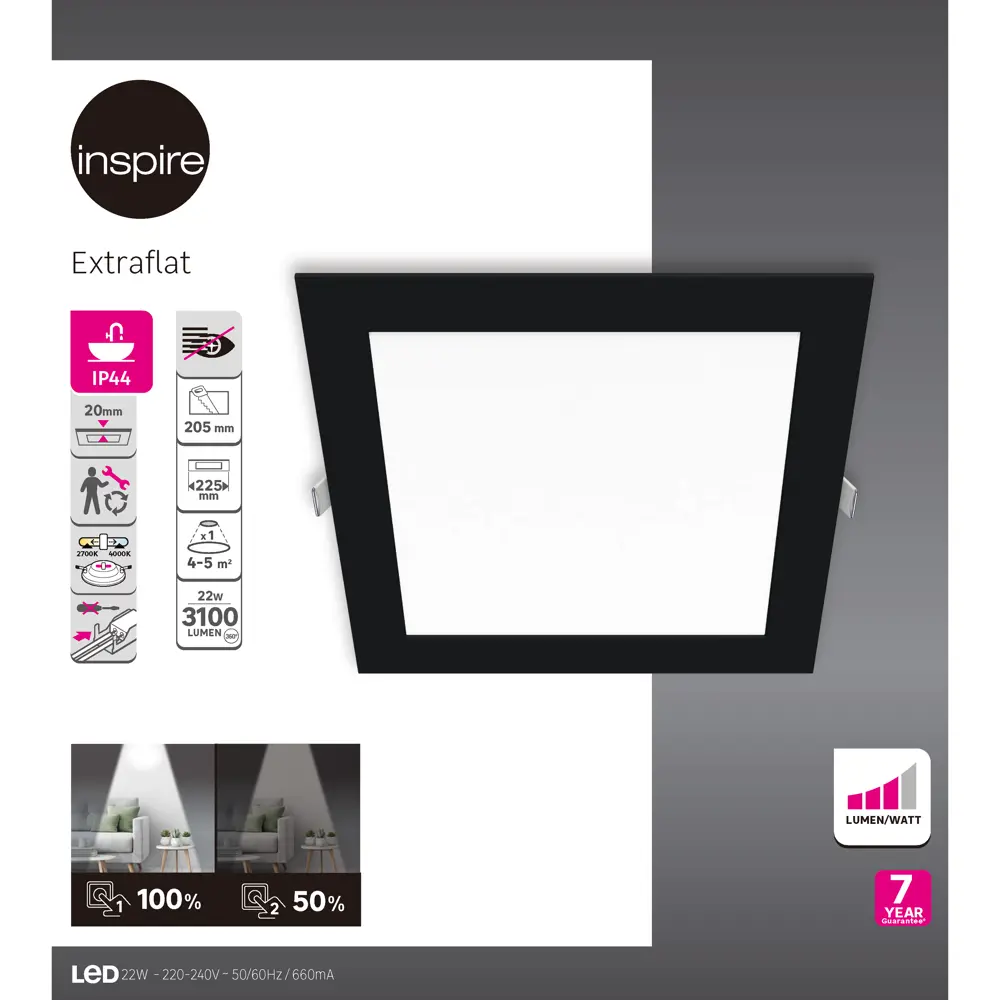 INSPIRE Extraf L - регулируемый влагозащищенный спот для настенного освещения 85323794 STLM-0916385 - Вид №4