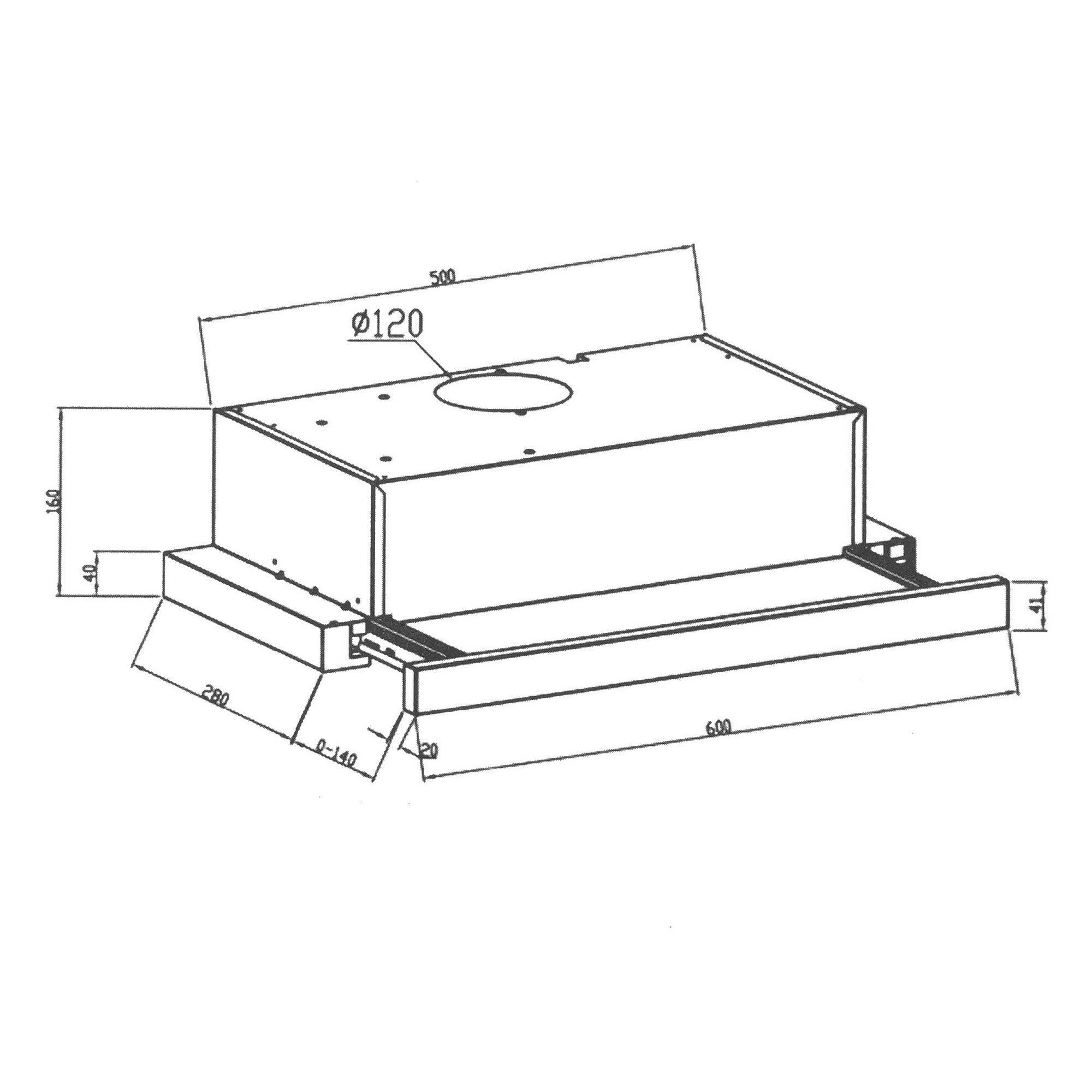5335158 Вытяжка телескопическая LEX HUBBLE G 2M 600 LIGHT белый/белый STDN-0145279 - Вид №11