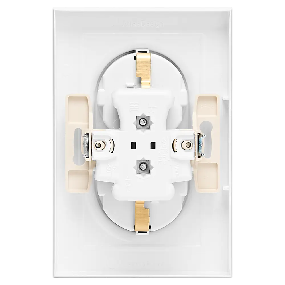 Розетка двойная встраиваемая Systeme Electric AtlasDesign с заземлением цвет белый STLM-2150282 - Вид №2