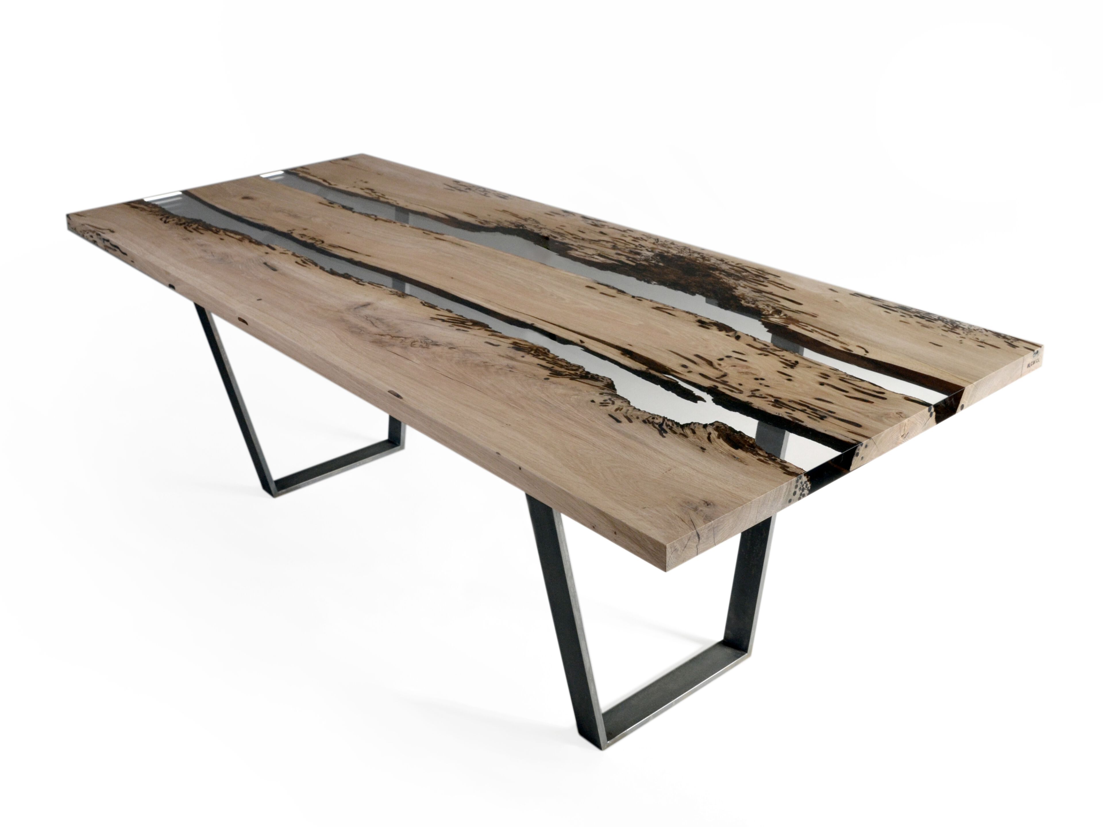 Прямоугольный стол из дуба и смолы alcarol Bricola ARCH-00147309