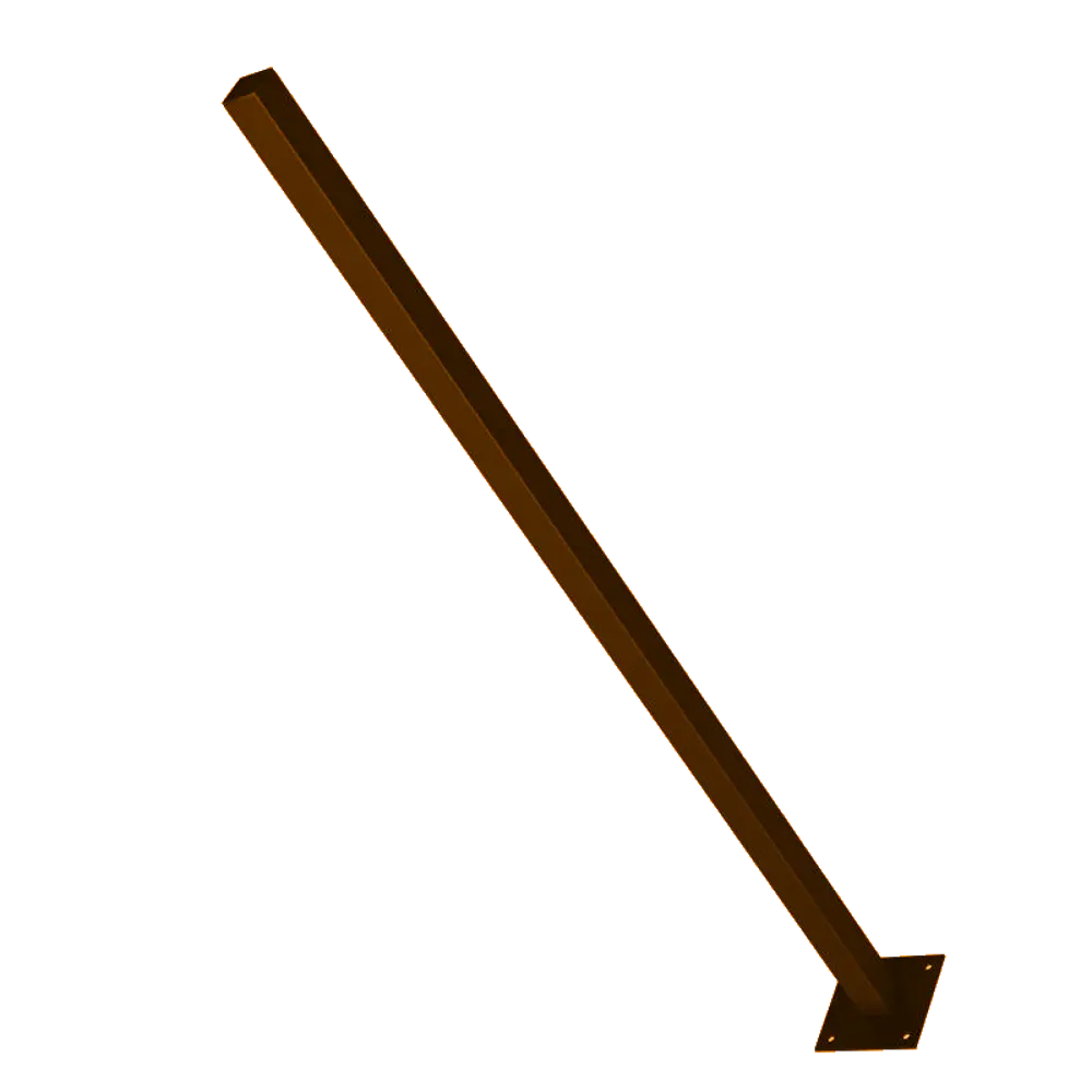 91082263 Столб для забора Ювента 60x60 Н-2000мм c приваренной пластиной 120x120 цинк и ППК RAL 8017 коричневый STLM-0954885