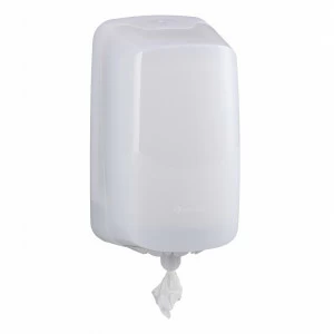BHB701 Контейнер для туалетной бумаги или бумажных полотенец в рулонах HARMONY CENTER PULL, пластик, прозрачный белый Merida