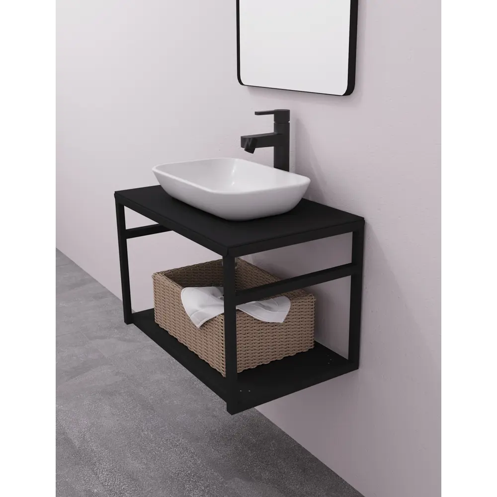 Полка для опоры Ferro 60 см стекло цвет чёрный Santreyd STLM-2162580 - Вид №6