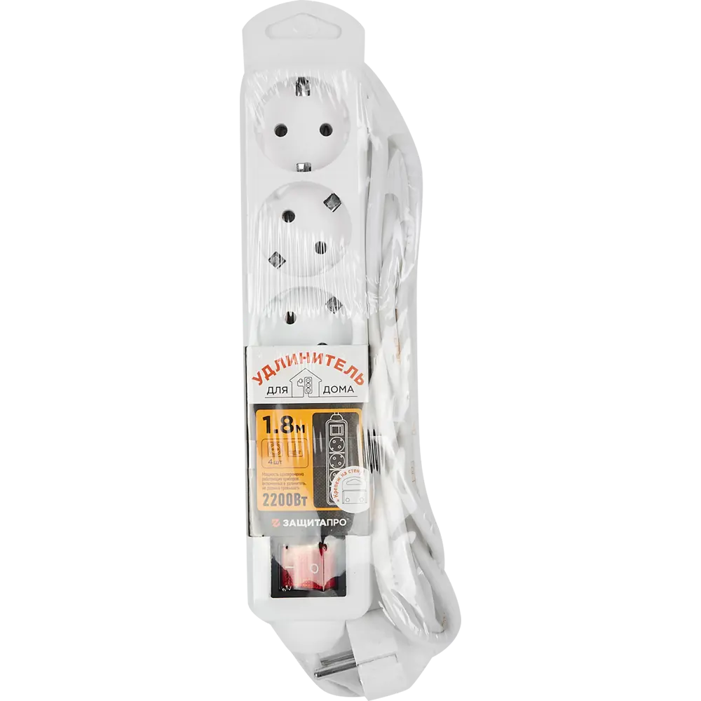Удлинитель Защита Про с заземлением на 4 розетки, 1.8 м 82741174 STLM-0035241 - Вид №4