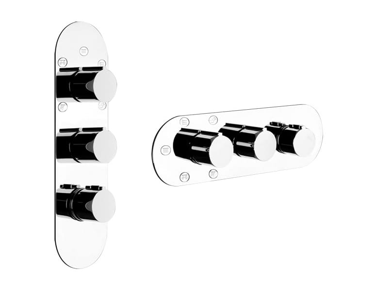 Смеситель для душа с 3 отверстиями из металла с пластиной Gessi TONDO WELLNESS ARCH-00022045