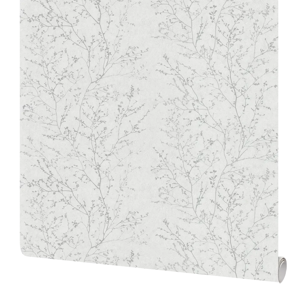 Флизелиновые обои Фрейя серые с растительным рисунком 1.06 м 89439228 Santreyd STLM-1583539