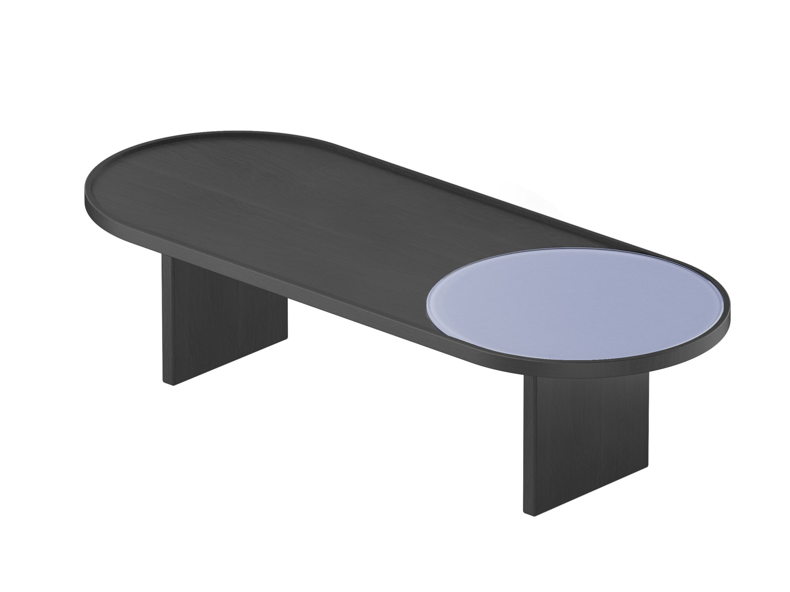 Овальный журнальный столик из дерева и стекла Noah Living Piet ARCH-00144652 - Вид №5