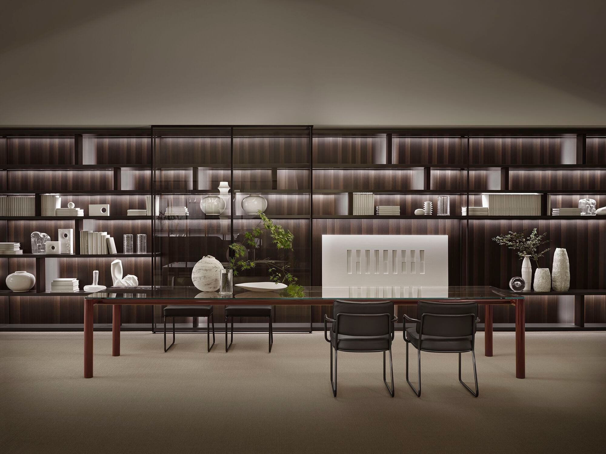 Прямоугольный стол из стали и стекла Porro VENTIQUATTRO ARCH-00141399 - Вид №2