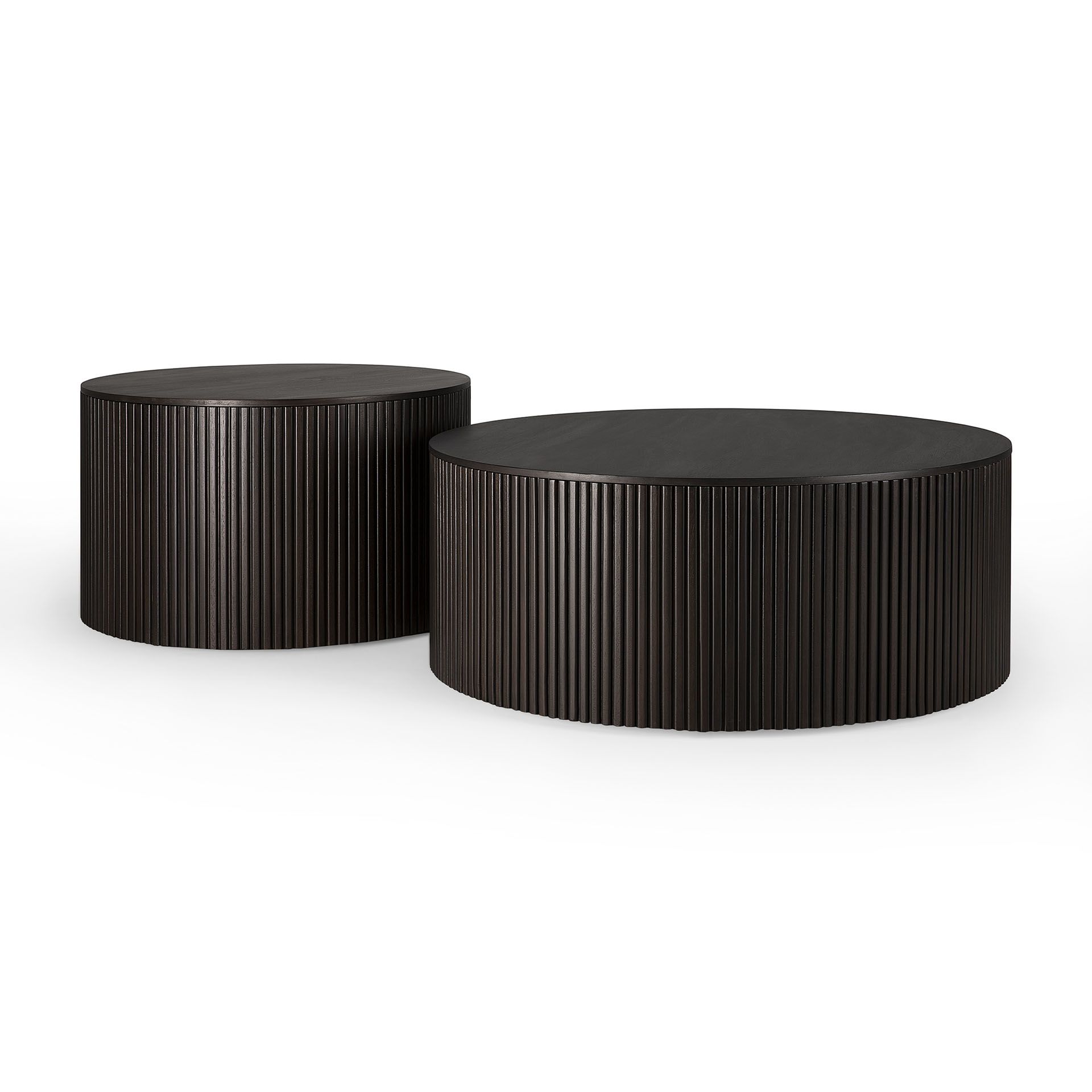 Низкий круглый журнальный столик из красного дерева с отсеком для хранения Ethnicraft Roller Max ARCH-00043322 - Вид №4