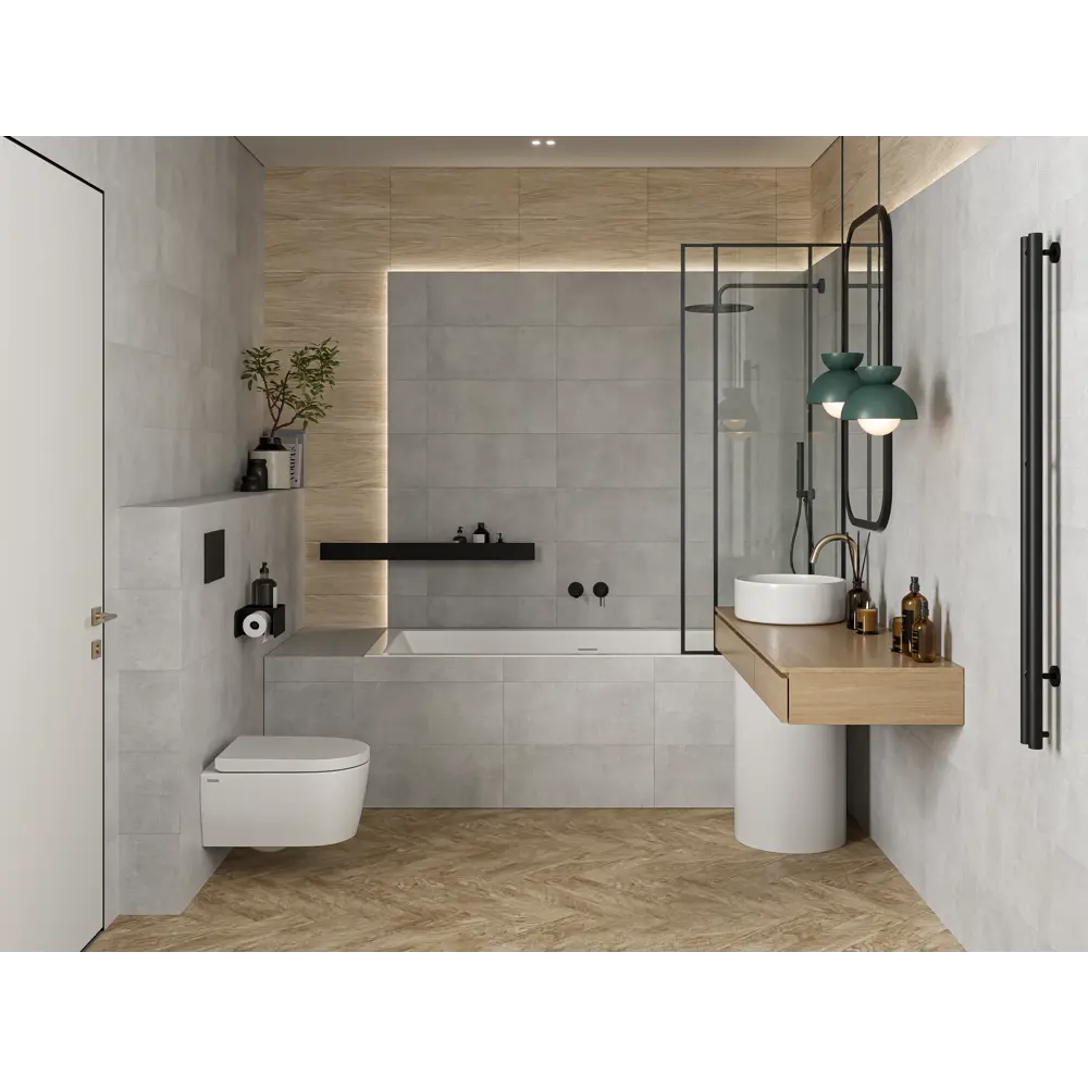 Настенная плитка Gracia Ceramica Berns 25x60 см 1.2 м² матовая цвет серый STLM-2089697 - Вид №5