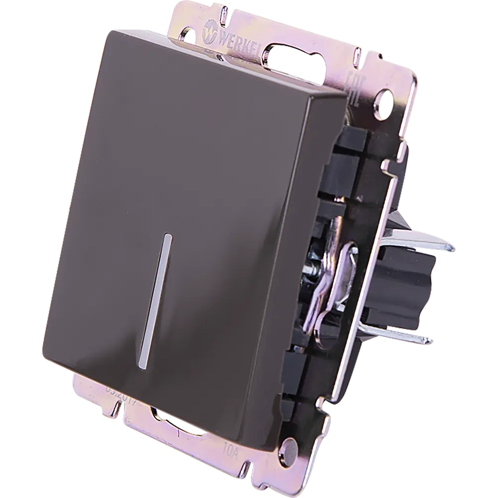 Выключатель встраиваемый Werkel 1 клавиша с подсветкой, цвет серо-коричневый STLM-2165867 - Вид №2