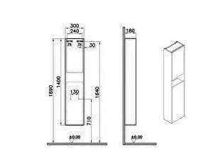 Подвесная колонна для ванной комнаты с дверями VitrA Bathrooms Integra Square ARCH-00086925 - Вид №5