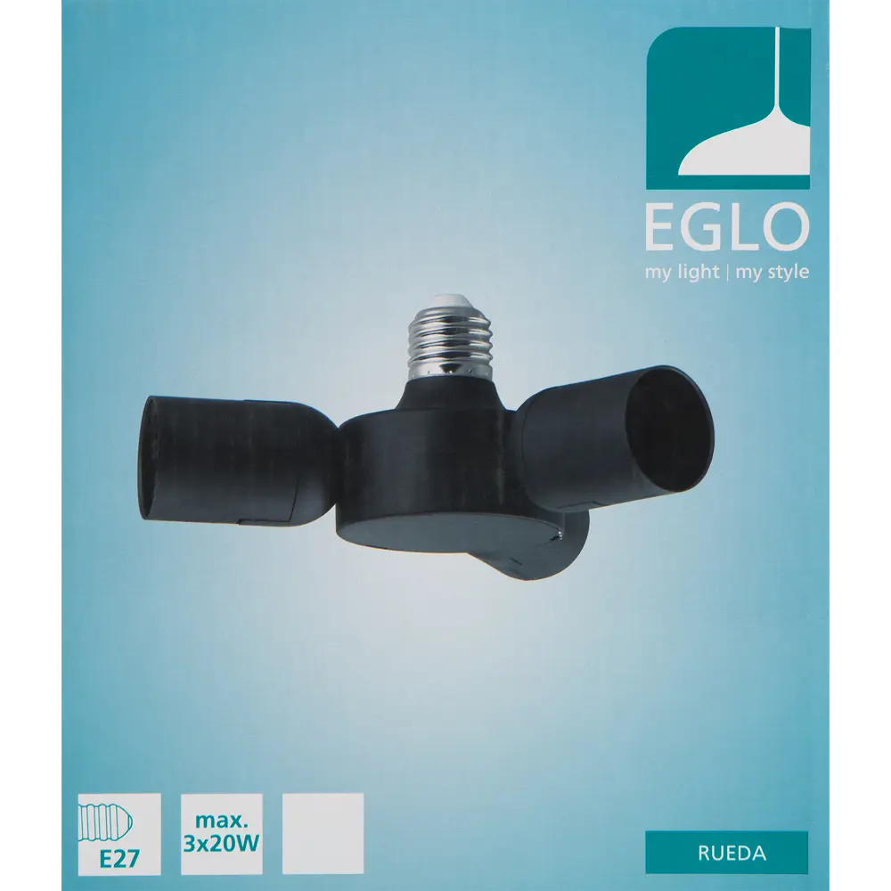 Разветвитель Eglo Rueda 3хE27х20 Вт цвет черный STLM-2062403 - Вид №5
