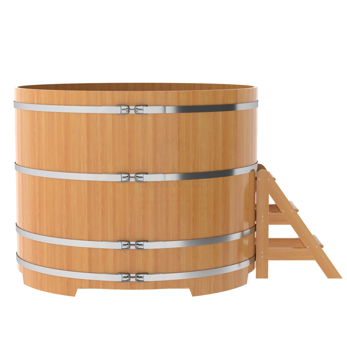 1218 Купель круглая из лиственницы d=1,80х1,4 натуральная премиум Alyarus  - Вид №2