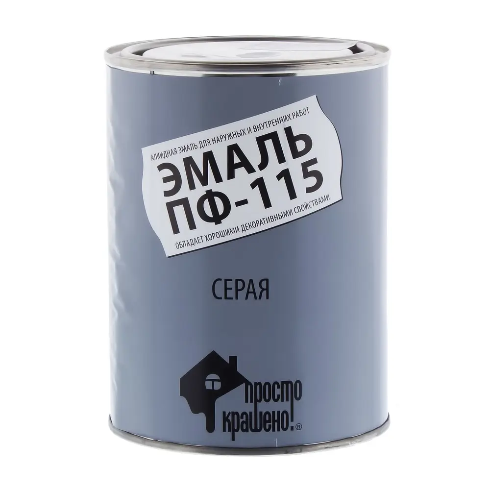 Эмаль Простокрашено ПФ-115 цвет серый 0.9 кг 11904881 STLM-2172787 