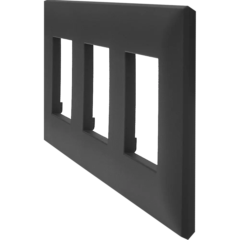 Рамка для розеток и выключателей DKC Avanti 3 поста цвет черный матовый STLM-2049666 - Вид №2