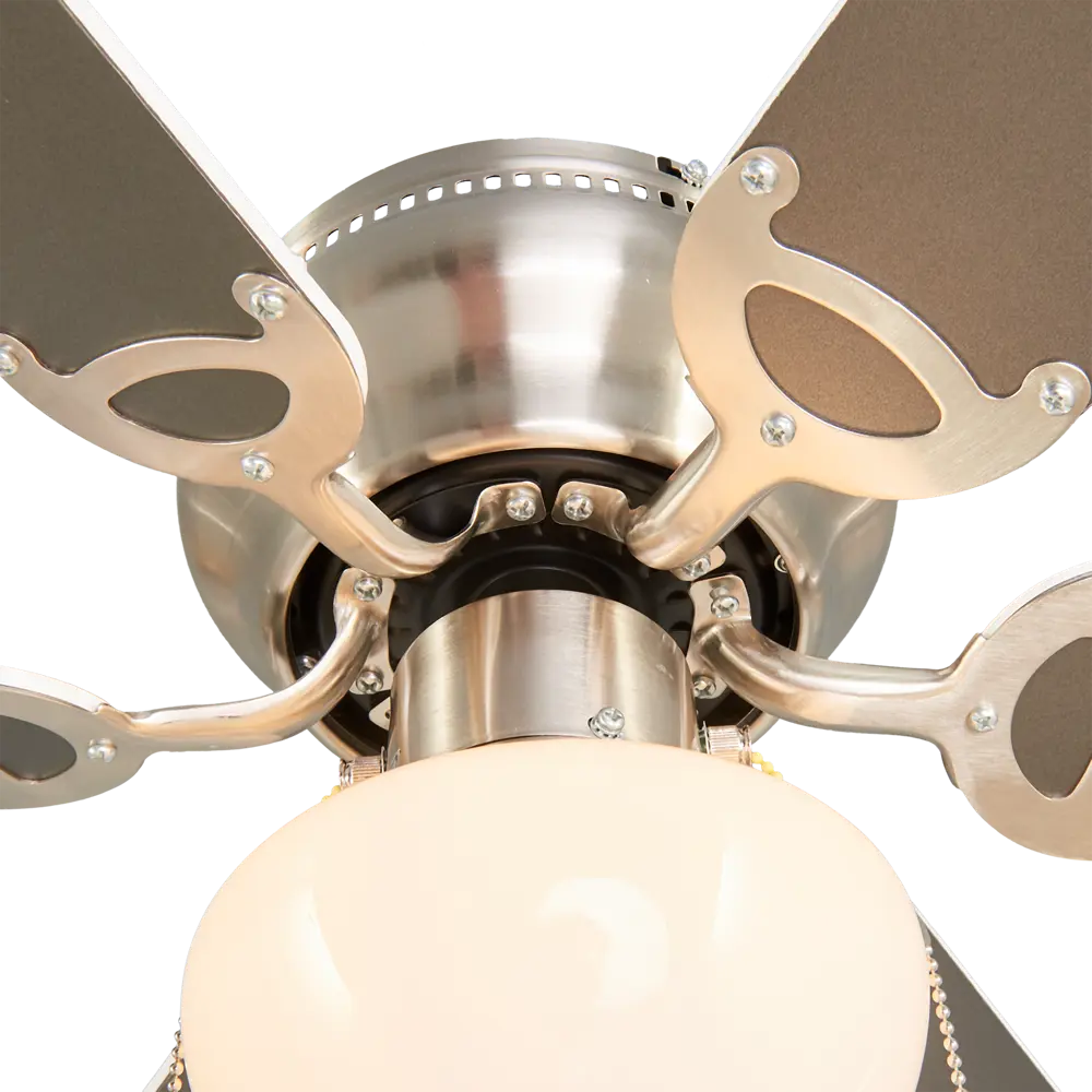 Люстра-вентилятор E27х1X60 Вт, цвет никель Globo STLM-2205140 - Вид №4