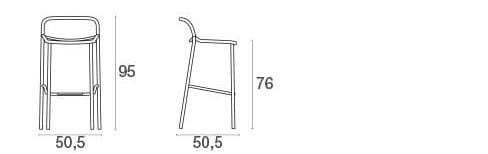 Алюминиевый штабелируемый высокий садовый стул emu двор ARCH-00056018 - Вид №4