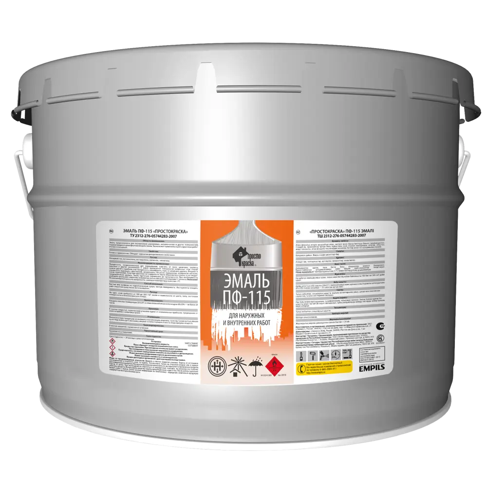 Эмаль Простокраска ПФ-115 полуматовая цвет коричневый 10 кг STLM-2084039 - Вид №1