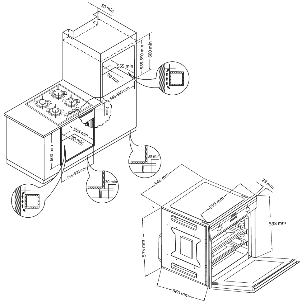 9021358 Электрический духовой шкаф NORDFROST HM 6060 B черный STDN-0100995 - Вид №6