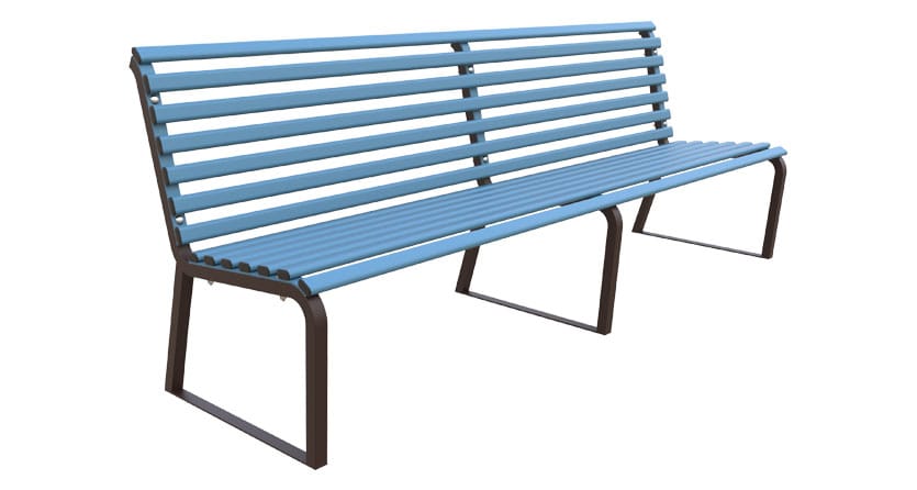 Стальная скамья со спинкой Lazzari город ARCH-00058231 - Вид №9