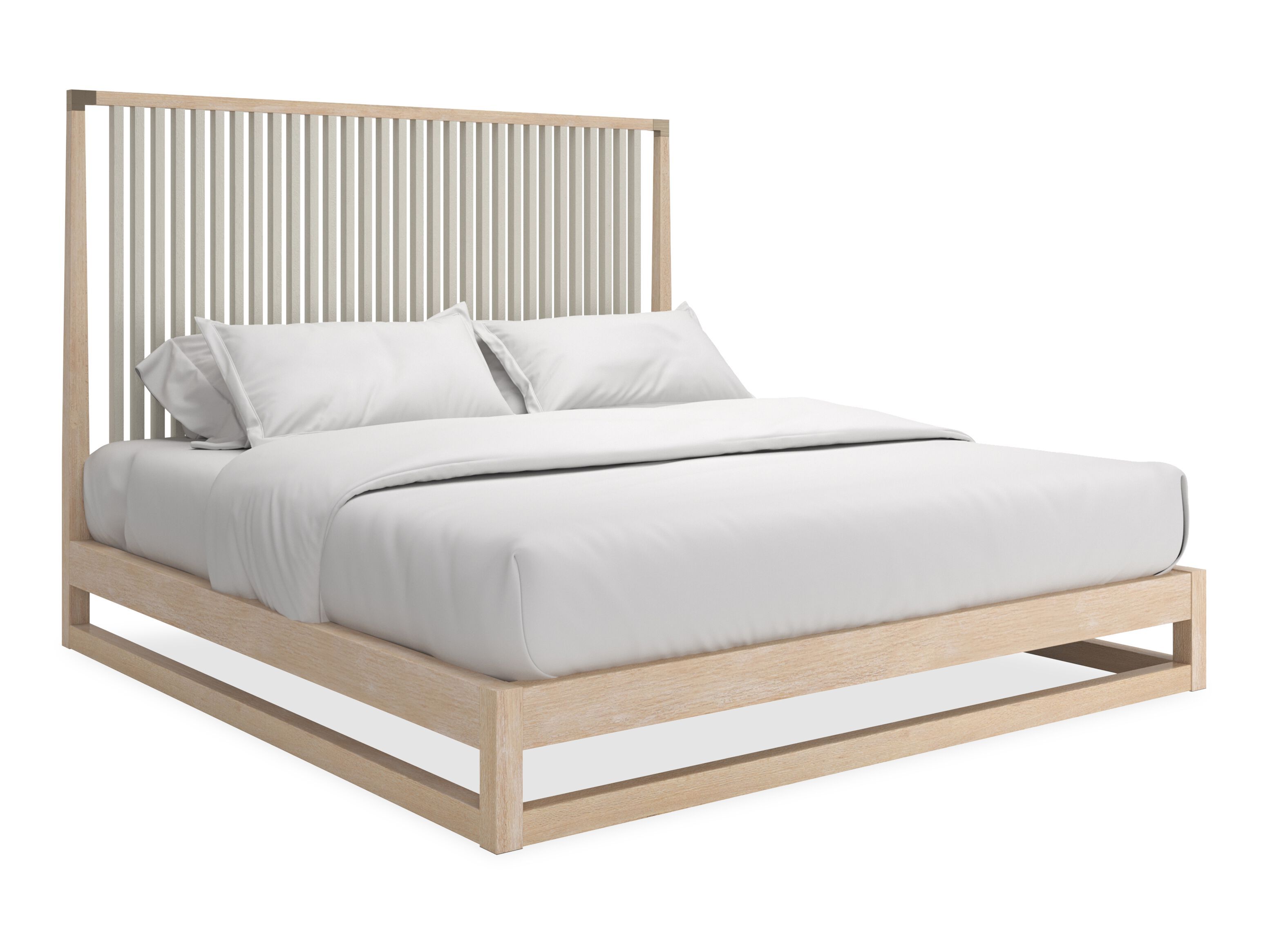 Деревянная кровать размера "king-size" с высоким изголовьем Caracole PINSTRIPE SLATTED ARCH-00128344 - Вид №6