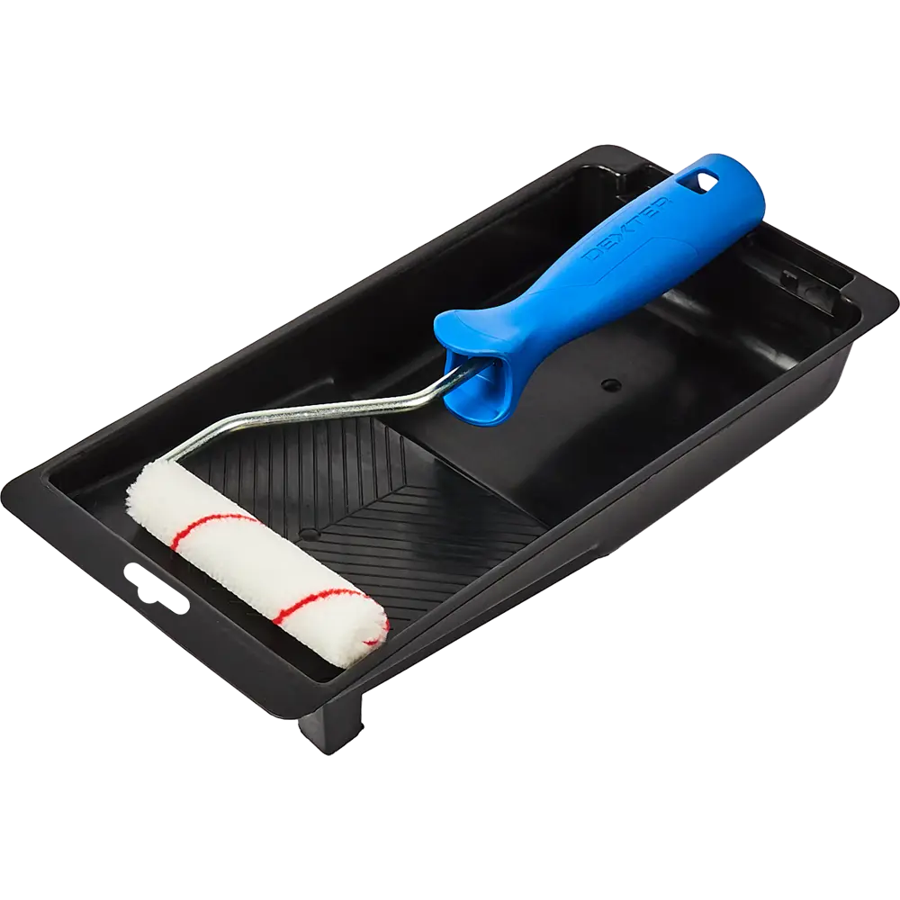 Набор малярный Dexter валик 100 мм, кисть 40 мм, ручка, кювета, скотч STLM-2182284 - Вид №1