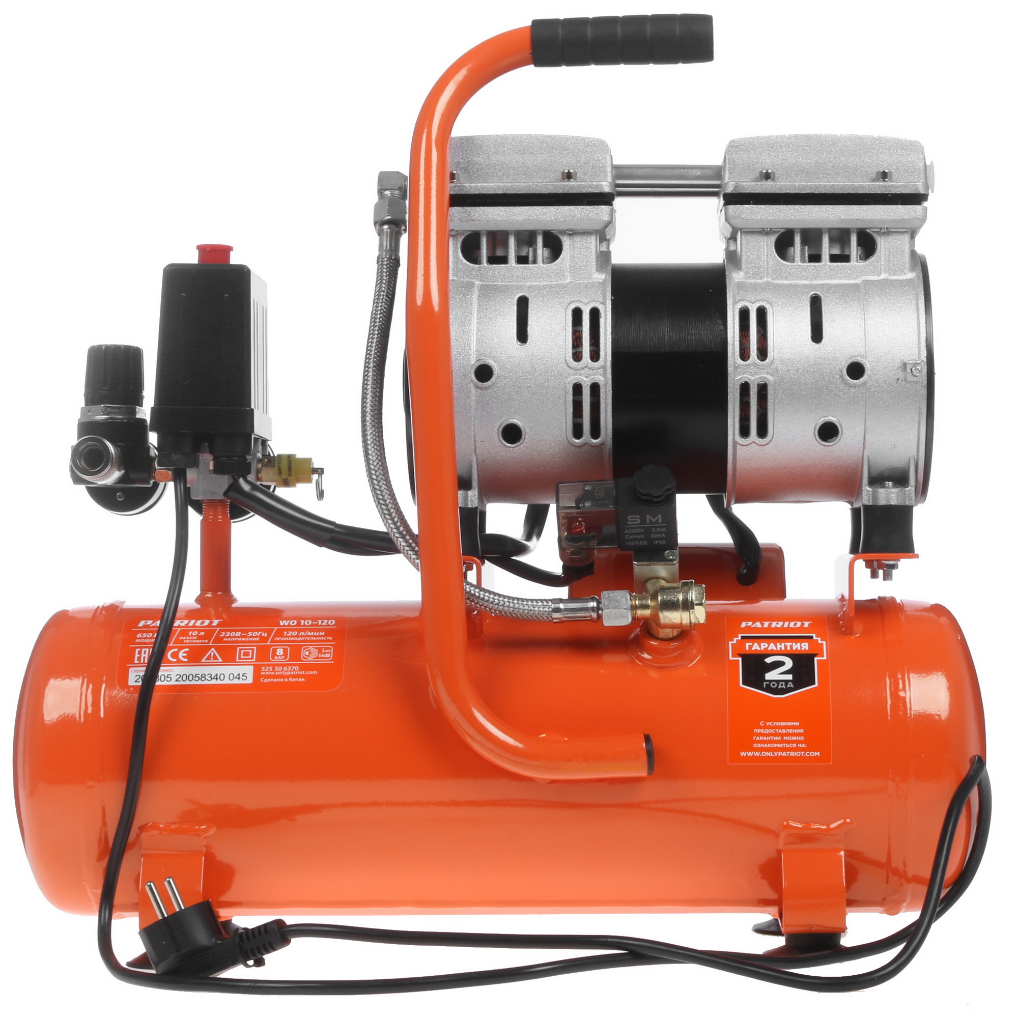 Компрессор поршневой безмасляный Patriot WO 10-120 1229105 STDN-0082492 - Вид №5