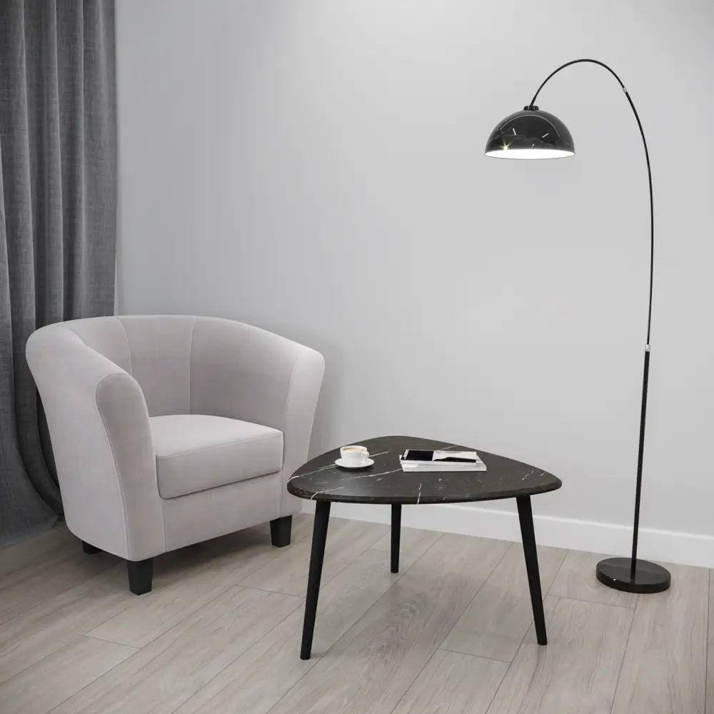 Журнальный столик треугольный 69x66 см черный SEASONS STLM-2122537 - Вид №2